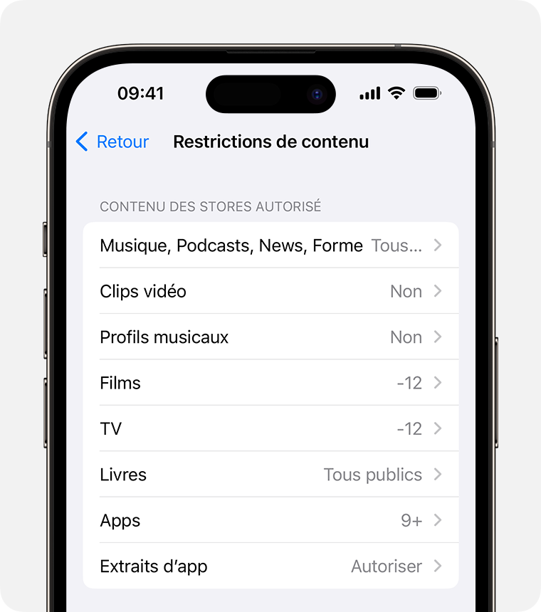 ios iphone pro settings screen time family sharing content restrictions