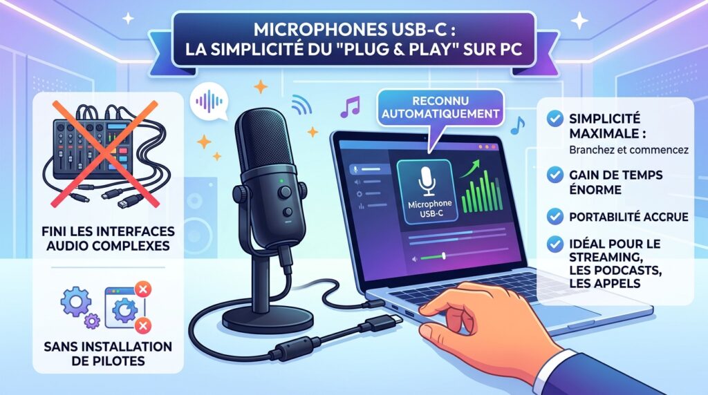 USB C microphones plug play pc